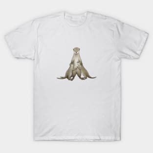 Smooth Coated Otter Papa and Otterpups T-Shirt